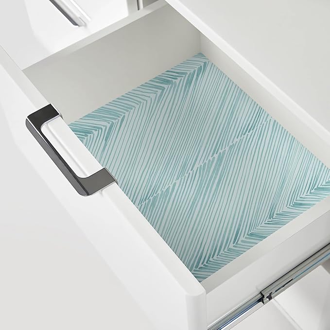 Modern Peel and Stick Wallpaper 17.3"x120" Teal Green Herringbone Striped Wall Paper Boho Self-Adhesive Removable Contact Paper for Cabinets Bathroom Bedroom Wall Decor
