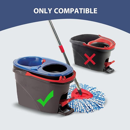 Spin Mop Replacement Set for O-Ceda 2-Tank System, Includes 2 Mop Head Replacement, 1 Mop Handle (30-58in Adjustable 4-Section Pole), 1 Spin Base