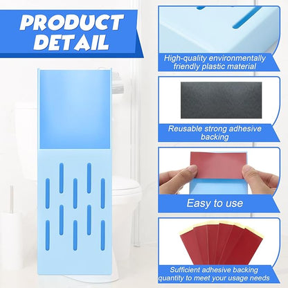 Weysat 1 Set Toilet Tank Carrier with Adhesive Backing 3.2 x 9 Inch Toilet Tank Cleaner Bracket Can Holder Collect The Left After The Blue and Bleach Tablets Are Dissolved