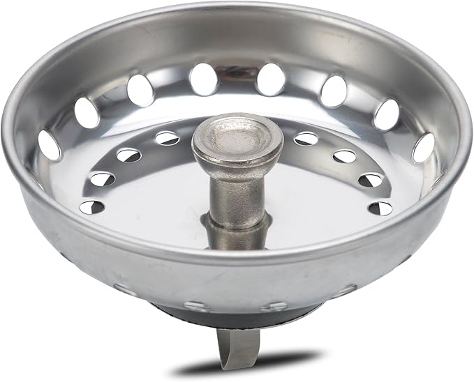 K&J Kitchen Sink Strainer Stopper - 2-in-1 Stainless Steel Spring Clip Kitchen Sink Drain Strainer and Stopper (Spring Clip - Universal)