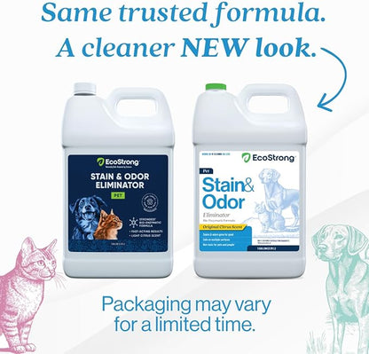 Eco Strong Pet Stain and Odor Remover - Cat Urine Enzyme Cleaner Destroyer, Urine Destroyer for Dogs, Pet Urine Enzyme Cleaner - 128 Oz