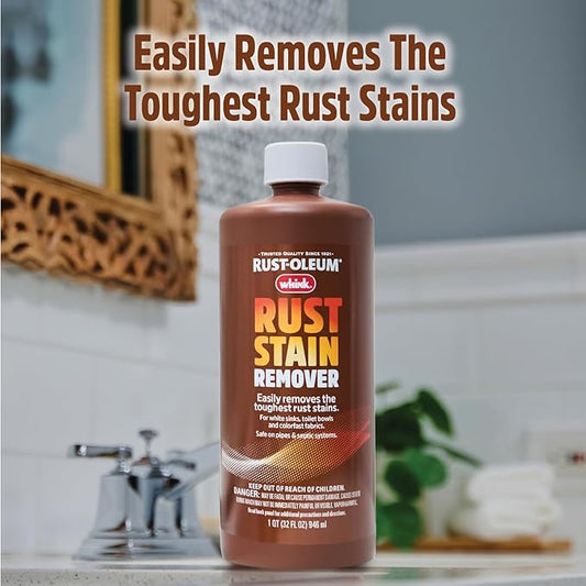 Rust-Oleum Whink Rust Stain Remover | Heavy-Duty Iron Stain Remover For White Toilets & Sinks, Colorfast Fabric & Carpets | 32 oz | 6 Pack