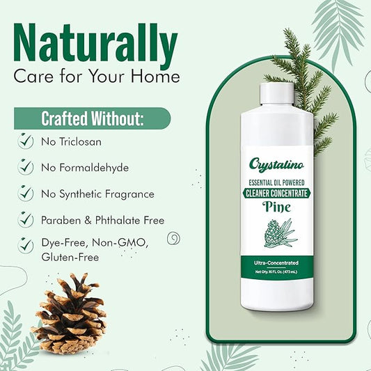 Pine Needle Natural Cleaning Concentrate |16 oz| Cleaner Concentrate, Pine Essential Oil Cleaner, Best Non Toxic All Purpose Cleaning Supplies, Inspired Blyss Aroma Mop Soap