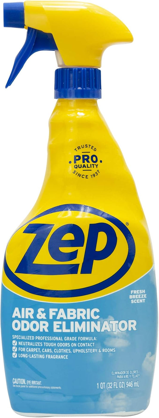 Zep Air and Fabric Odor Eliminator - 32 oz (Case of 4) ZUAIR324 - Neutralizes Strong Odors in Your Home, Office and Business