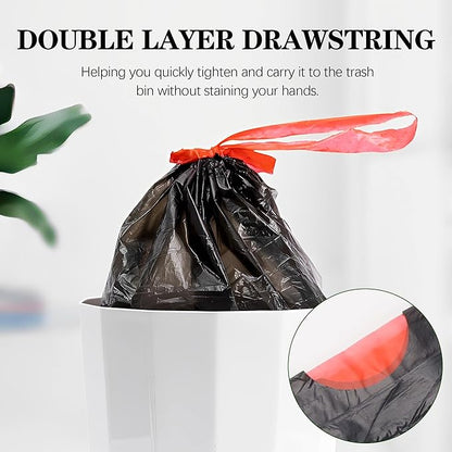 8 Gallon Trash Bags 120 Count Black Drawstring Garbage Bags - Thick Plastic, 22.06'' x 25.61'' (Black, 8) - Suitable for Office, Kitchen, Home