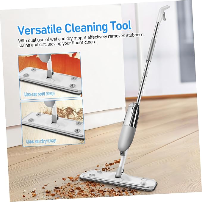 Rotatable Spray Mop with Refillable Bottle Replacement Pads Versatile Wet Mop for Hardwood Tile and Marble Floors Easy Cleaning for Hard to Reach Areas