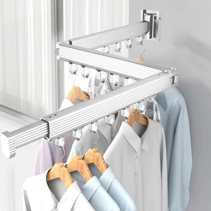 Clothes Drying Racks for Laundry,Wall Mounted Drying Rack Clothing,Foldable Drying Rack,Collapsible Dryer Rack,Clothes Hanger,Laundry Room Hanging Rack,Folding Indoor White