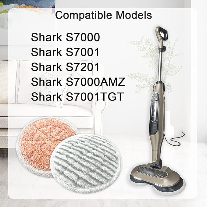 Eifrthe 10-Pack S7000 Replacement Steam Mop Pads,Compatible with Shark S7001 S7000AMZ, S7000 S7001TGT S7201 S7005 S7020 S8001 S8201 Series Steam Mop Pads,Steam & Scrub All-in-One Scrubbing Mop Pads