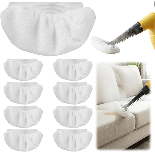 8 Pcs Steam Cleaner Pads Replacement, Reusable Microfiber Cloth Steam Mop Pads Compatible with Most Handheld & Floor Steams Cleaners for Home Cleaning
