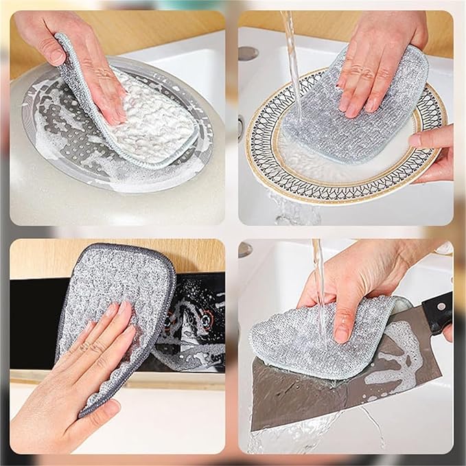 Generic Multipurpose Wire Dishwashing Rags, 5PCS, Silver, 2" x 4" Casual Kitchen Cloths