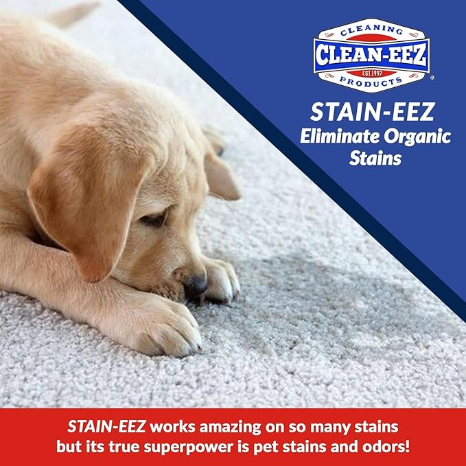Clean-eez Stain-eez Carpet Cleaner Spray – Pro-Biotics & Enzyme Power for Ultimate Stain & Odor Elimination – Best Pet Carpet Cleaner