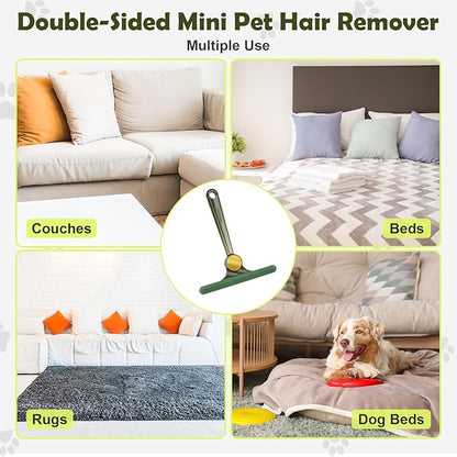 MAVRIZ Carpet Rake for Pet Hair Removal with Dual Copper Blades, 57" Long Handle Pet Hair Remover for Carpet, Cat Dog Hair Remover Carpet Scraper