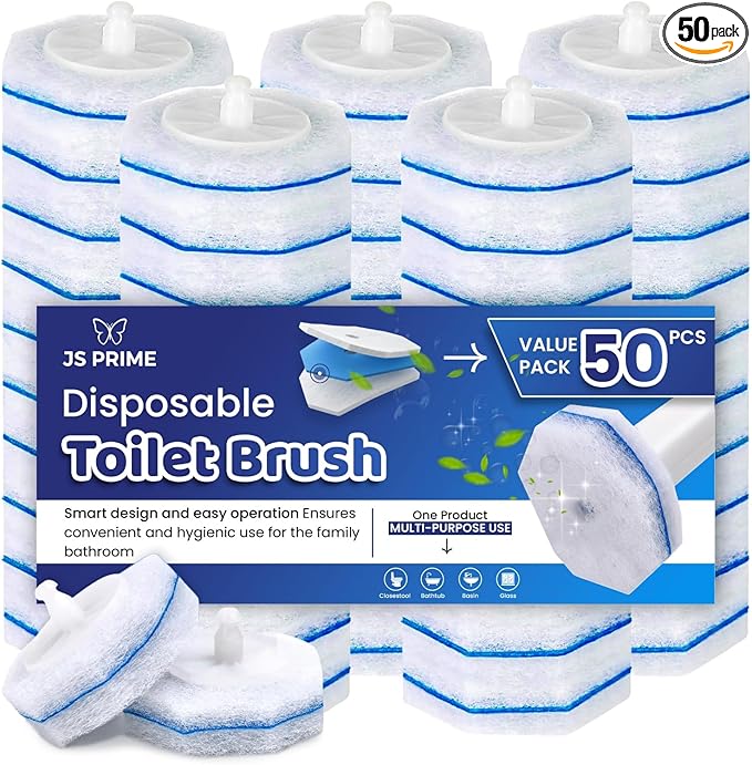 50 Count Upgraded Toilet Wand Refills Compatible with Clorox Toilet Wand – Fresh Fragrance, 5X Cleaning Power, Disposable Brush Replacement Pads with Durable Scrubber Heads