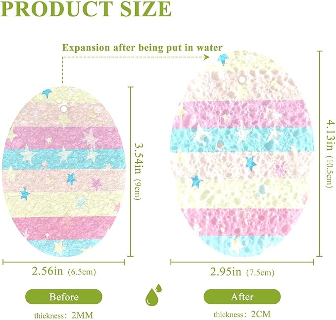 Star Kitchen Scrub Sponges, Pop-up Kitchen Cleaning Sponges Reusable Dish Washing Sponges for Bathroom Household Cleaning 3 Pack - Non Scratch Scrubber