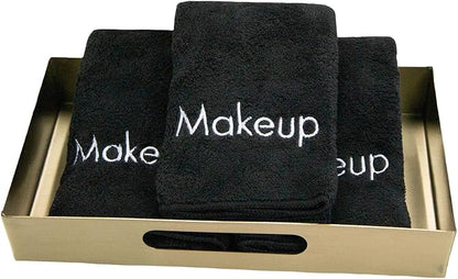 Arkwright Makeup Remover Cloths 6 Pack - Microfiber Coral Fleece Face Towels, Ultra Soft Reusable Washcloths, Gentle Facial Cleansing for Waterproof Makeup, 13 x 13, Black