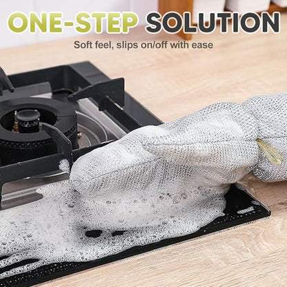 Multipurpose Dishwashing Wire Gloves, 2026 New Steel Wire Cleaning Kitchen Gloves with PVC Lining, No Fray Durable Design