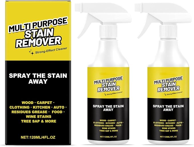 Multi Purpose Stain Remover Pro Strength Spray, Kitchen Multi-Purpose Foam Cleaner Spray, Fast Acting Cleaner For Kitchen, Floors, Toilets, Removes Hard Water Stains, Rust, And Stubborn Residues (2PC)