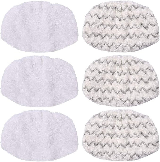 KEEPOW Steam Mop Pads Compatible with Bissell Powerfresh 1252, 1606670, 1543, 1543A, 1132, 1652, Fit Symphony Hard Floor Vacuum Steam Cleaner Series (6 Pack)