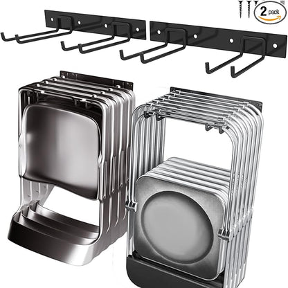 2Pack Folding Chair Storage Rack, Chair Hangers for Garage Wall, Garage Tool Organizer Wall Mount, Heavy Duty Garden Tool Holder for Hanging Shovel Rake Broom Ladder
