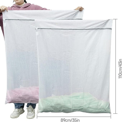 GOGOODA 2 Pack Extra Large Mesh Laundry Bag 43 x 35 in – XXXXL Washing Bag for Bedding, Blankets, Clothes, Pet Items, Travel & Storage – Washer Protector Bag for Washing Machine