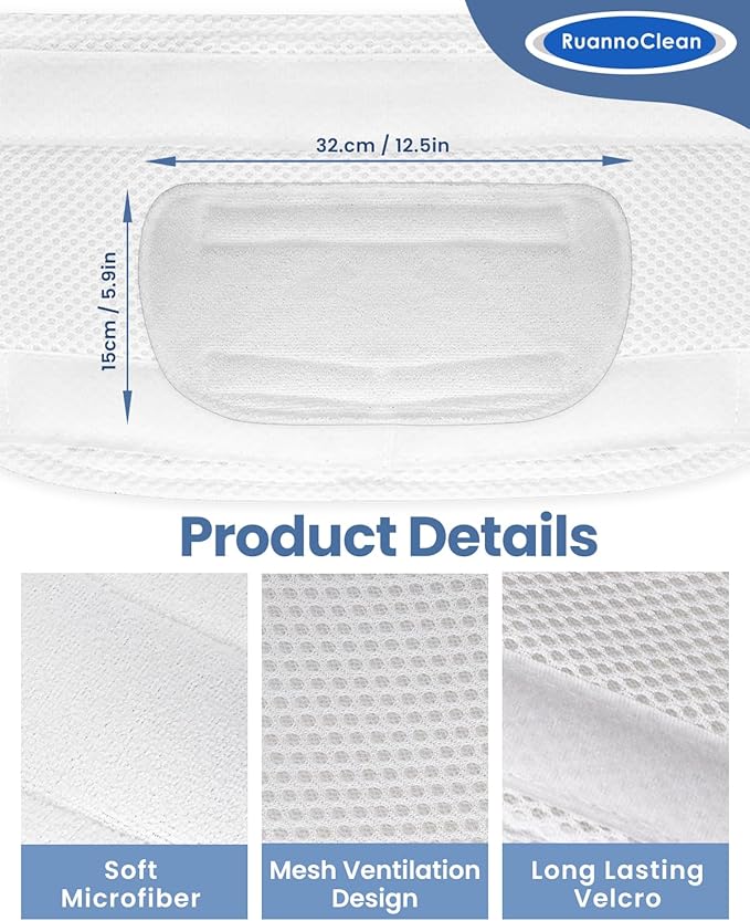 Steam Mop Pads Compatible with GorFanty Steam Mop GF-6610B/GF-6610, Replacement Steam Pads Compatible with Neugo NE033/NE033M & Mxnsewr Steam Mop, Steam Replacement Pads -4 Pack, White