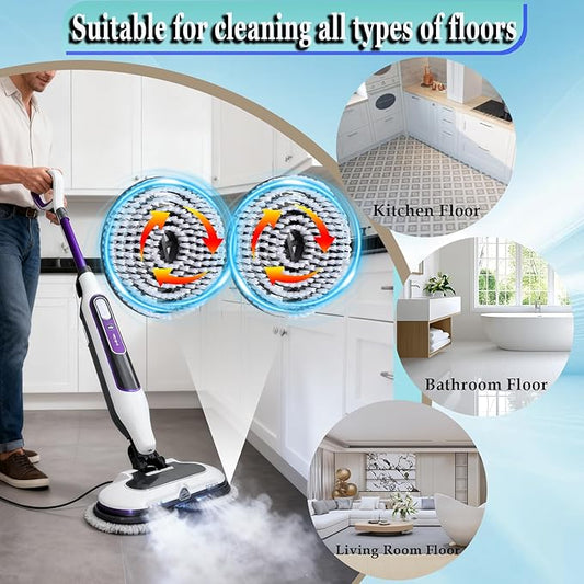 Steam Mop Replacement Pads for Shark S8201 S8002BRN S7001 S7201 S7000AMZ S7000 S7005 S7020 S7001C Steam Mop Brush, Steam & Scrub All-in-One Scrubbing and Sanitizing, Dirt Grip Scrub Washable Pad/Brush