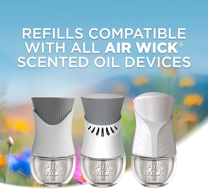 Air Wick Plug in Scented Oil Starter Kit (Gadget + 2 Refills), White Sage & Mahogany, Air Freshener, Essential Oils