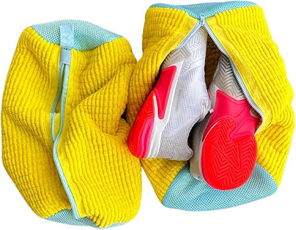 Shoe Washing Bags (2-Pack) – 360° Clean Protection for Sneakers & Delicates, Reusable Mesh Laundry Bags with Hidden Zipper for Washer & Dryer.