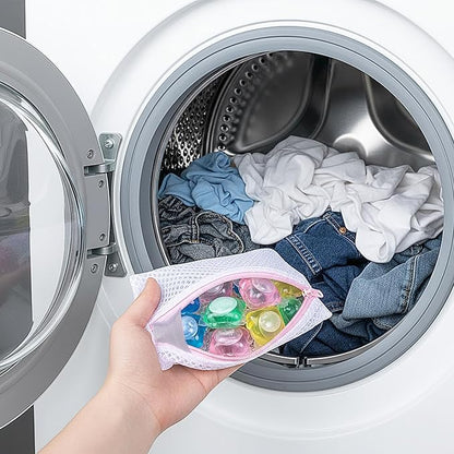 5 Pcs Anti-Sticking Laundry Pod Storage Bag Portable Laundry Pods Dissolution Protection Bag Scent Beads Bags Small Foldable Mesh Laundrys Durable Storage Bags for Pods Scented Beads