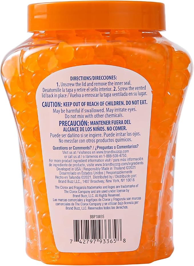 Clorox Fraganzia Crystal Beads Air Freshener, Long Lasting Room Deodorizer and Odor Eliminator Gel Beads to Freshen Home, Car, or Office, Island Escape Scent, 12 Fl Oz - 12 Pack
