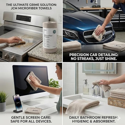Super Eco Clean Microfiber Towel Roll 50 Tear-Away Reusable Sheets | Microfiber Cloths on a Roll for Kitchen, Car Detailing & House Cleaning | Eco-Friendly Paper Towel Alternative