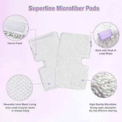6 Pack Microfiber Steam Mop Replacement Pads for Shark Steam Mops S3500 Series S3501 S3601 S3550 S3901 SE450 S3801CO S3601D S2901 S2902 Steam Pocket Mop Pads Floor Cleaning Reusable for Shark Mop Pads