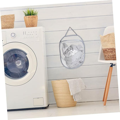 MAGICLULU 1pc Hanging Laundry Bag Foldable Gray Storage Basket for Clothes Multifunctional Wall-mounted Organizer for Bathroom Bedroom Dormitory Use