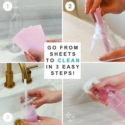 All Purpose Lemon Scent Cleaning Sheets + Bonus Sample Pack (Multi-Surface Earth-Friendly Solution for Kitchen, Bathroom, Home & Office), 10-Pack