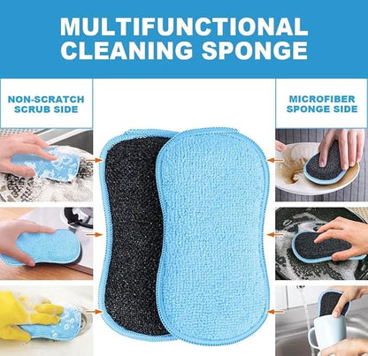 Platinum E-Z_Squeezee Liquid Dish Soap 24.3 Fl | Bundle + 2 Dual-Sided Non-Scratch Scrubbing Sponge | Fresh Rain Scent | Dishwashing Liquid | Kitchen Cleaning Set | By R&C Store