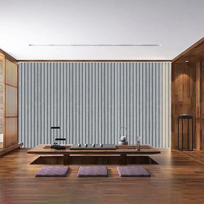 Gray Wood Slat Wallpaper - Peel & Stick Self-Adhesive (23.6" x 200"), Wood Effect Contact Paper for Walls, Easy DIY Removable Wall Covering for Bedroom, Living Room & Feature Walls