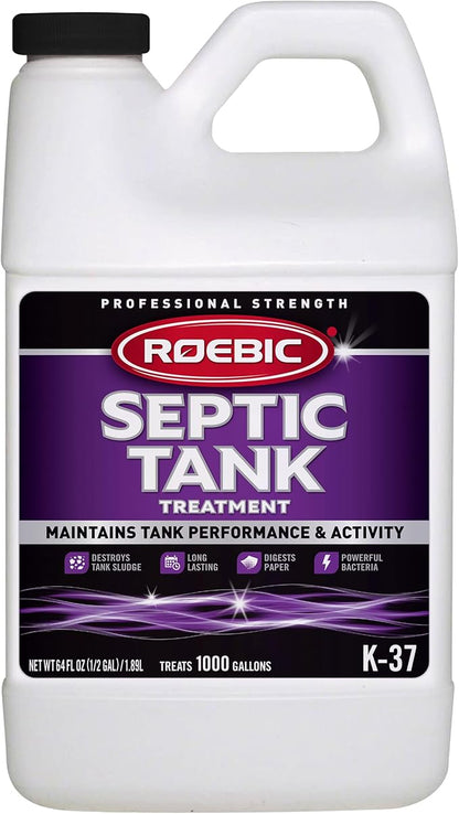 Roebic K-37-H Septic Tank Treatment: 64-Ounce, Promotes Efficient Breakdown, Reduces Odors, Prevents Clogs for Smooth Septic System Operation