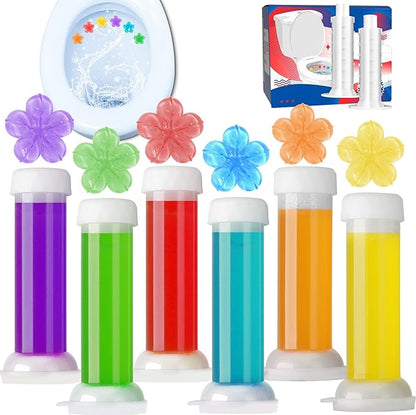 TaikaoQi Toilet Gel Stamp, 6Pcs/72 Count Flower Fragrance Bathroom Deodorizer Bowl Cleaner Toilet Refills