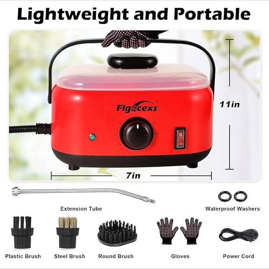 Steam Cleaner,2500W High Temperature High Pressure Steam Cleaner with 3 Brush Heads, Portable Steam Cleaners with 1.5L Tank For Car Detailing Kitchen Bathroom Floors(White)