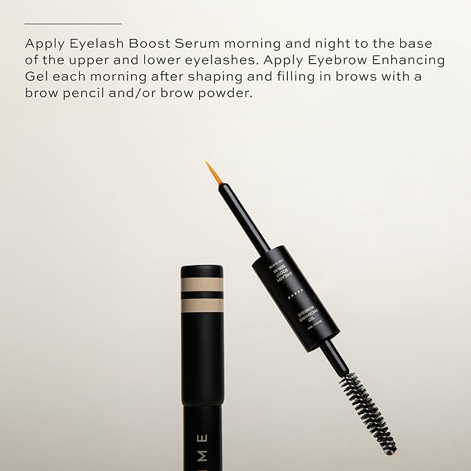 DIME Beauty Boost Duo, Travel-Sized Eyelash Boost Serum and Eyebrow Enhancing Gel Combo, Lash and Eyebrow Growth Serum, 3 ml of Each