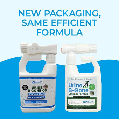 KINZUA ENVIRONMENTAL Urine B-Gone OD Professional Pet Urine Enzyme Cleaner, Pet Yard Odor Eliminator for Artificial Grass, Concrete & More, 32 fl oz