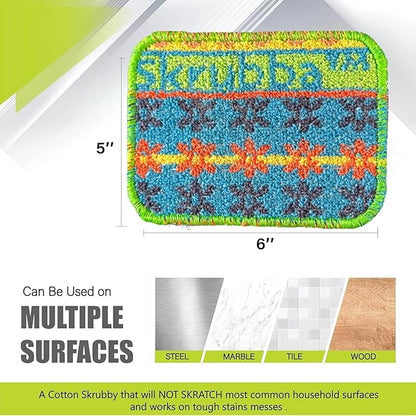 Wet-it! Skrubba 6-Pack Reusable Dish Scrubbers – Non-Scratch Scouring Pads for Kitchen & Household – Eco-Friendly, Dishwasher Safe Scrub Sponges for Dishes, Pots & Pans (Vogue)