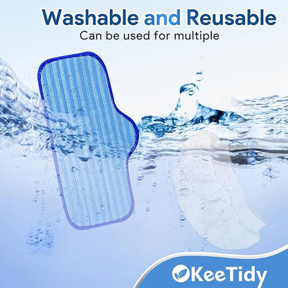Steam Mop Pads with Washable and Reusable Compatible with ScrubWiz Steam Mop with Detachable Handheld Steam Cleaner, Replacement Accessories for LABIGO 10-in-1 Steam Mop，3+3 Packs
