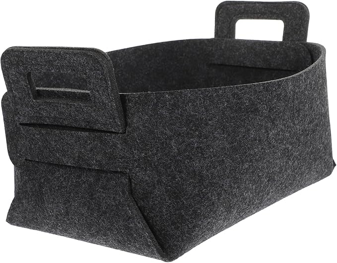 UKCOCO Portable Laundry Organizer Basket with Handles Multipurpose Storage Bin for Dirty Clothes and Sporting Goods Smooth Surface Dark Gray Versatile Laundry Hamper for Home and Travel