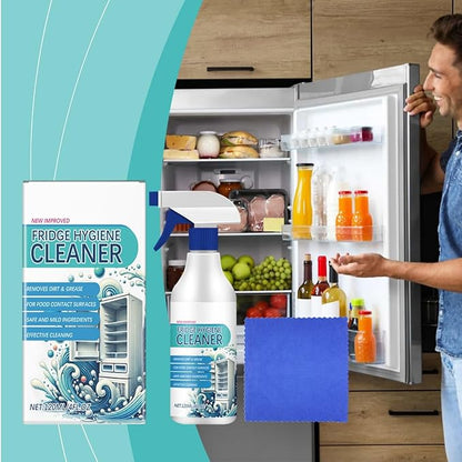 Refrigerator Cleane Spray,Deep Removes freezer Stains Grime,Desalting Odors Household Cleaning Spray,Fridge Hygiene Cleaner 4 oz
