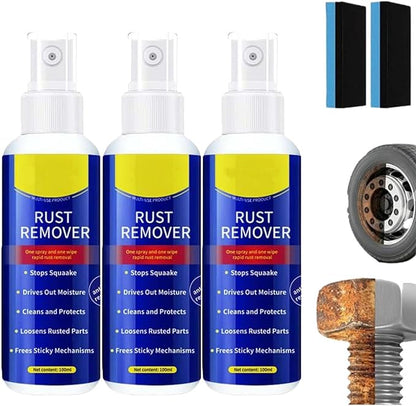 Wangle Rust Remover, 2026 Upgrade Anti-Rust Spray, Multi-Functional Quick-Acting 𝐑ust 𝐑emoval 𝐒pray, Anti-Rust Lubricant Spray & Rust Remover, For Metal, Vehicles (3 pcs)