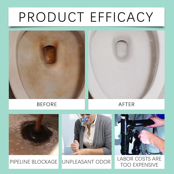 Gel Toilet Bowl Cleaner, Foaming Toilet Cleaner, No Scrub Toilet Bowl Freshener, Bathroom Cleaning Products, Prevent Stains and Limescale, Long-Lasting Fresh Scent, Deep Cleans Pipes (2PCS)