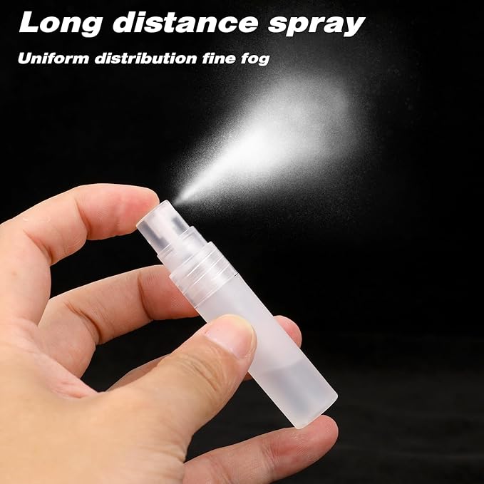 Mozeat Lens 6 PCS 5ml Mini Spray Bottle Plastic Portable Travel Bottle Fine Mist Refillable Mini Perfume Sample Bottles Clear Plastic Spray Bottle Empty for Cleaning Travel Essential Oils