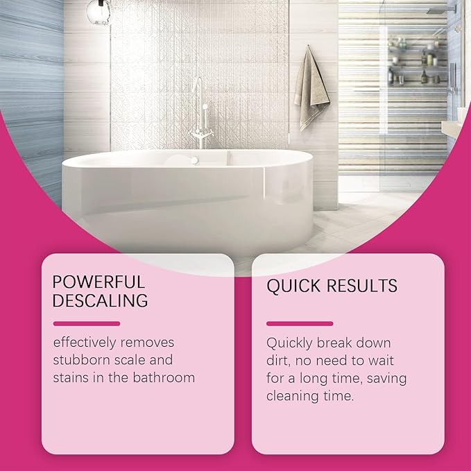Bathroom Cleaner, Powerful Pink Bathroom Cleaner Spray, Bathrooms Descaler Foam Cleaners for Sink Tub Floor Tile， Gentle Formula (2Pcs)