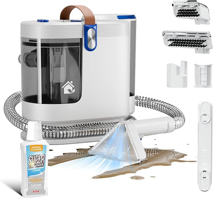 WURESE Portable Upholstery and Carpet Cleaner Machine, 15Kpa Spot Cleaner Deep Cleans Pet Stains, Couch Cleaner with 3 Tools and Self-Cleaning System for Area Rugs, Furniture, Stair, Car, Teal